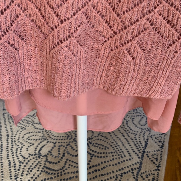 Lucky brand metallic weave sweater with perk out blouse. Wor  3x‎ - Picture 4 of 4